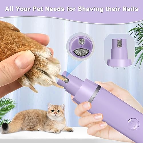 Miniatura 3 de Kit de cortaúñas para perros, herramientas eléctricas recargables para recortar gatos, amoladora de patas de uñas silenciosa inalámbrica, 4 en 1,