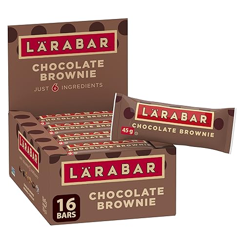 LÄRABAR Chocolate Brownie, Fruit and Nut Energy Bar, Pack of 16 Bars, Gluten Free, Vegan, Family Pack, Snack Bars, 720 Grams Package - Energy Bar