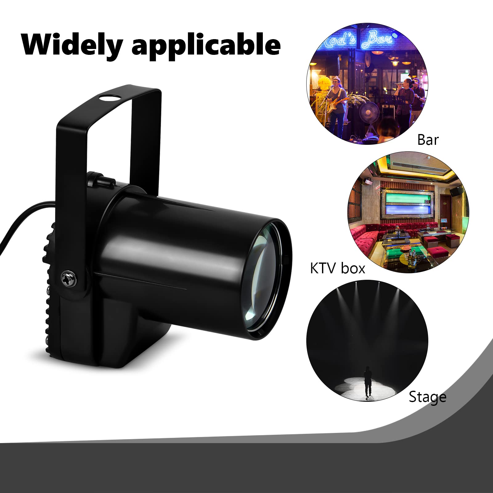 Jinlaili 5W LED Pin Spot Luce per Palla Specchio Discoteca,Bianco Faretto da Palcoscenico a Fascio,Faretti Palco Mirror Ball Spotlight,Led Discoteca Faro Occhio,per KTV,Bar,Club,Feste,Matrimoni