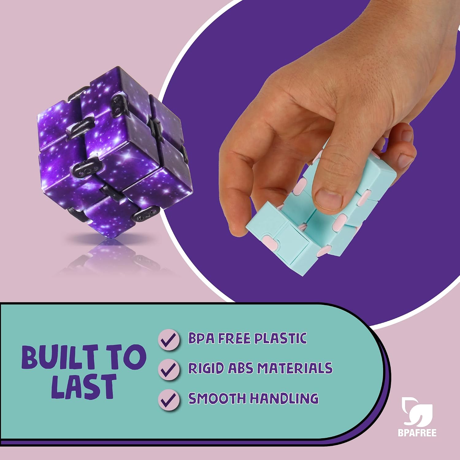 BUNMO Infinity Cube Fidget Toy 2pk | Stimulating & Engaging Fidget Toy | Teen Boy Toys | Fidgets for Adults | Travel Toys | Gifts for Teenage Boys | 10 Year Old Boy Gift Ideas | Fidget Cube for Adults