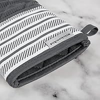 Vista 3 de KitchenAid Albany - Manoplas para horno, juego de 2 unidades, color gris carbón, 7 x 13 pulgadas