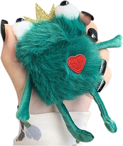 Miniatura 11 de SGVAHY Funda peluda para AirPods 1 y 2, divertido diseño de dibujos animados en 3D, diseño de dinosaurio, verde, suave, cálida, esponjosa, con Verde