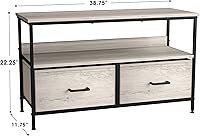 Vista 3 de Sorbus TV Stand Dresser with 2 Drawers - Television Riser Chest with Storage - Bedroom, Living Room, Closet, & Dorm Furniture