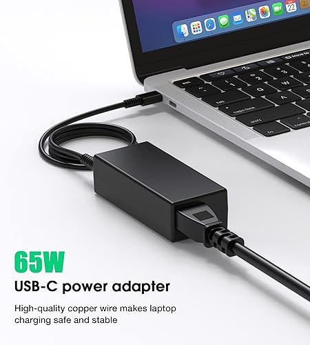 Miniatura 3 de Cargador USB C para laptop, cargador de Chromebook de 65 W, compatible con HP Lenovo, Dell, Asus, Acer, Samsung, Google, Chromebook, cargador rápido