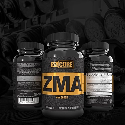 Miniatura 2 de 5% Nutrition Core ZMA (con boro) | Promueve la recuperación restaurando los niveles de zinc, magnesio y vitamina B-6 (90 cápsulas)