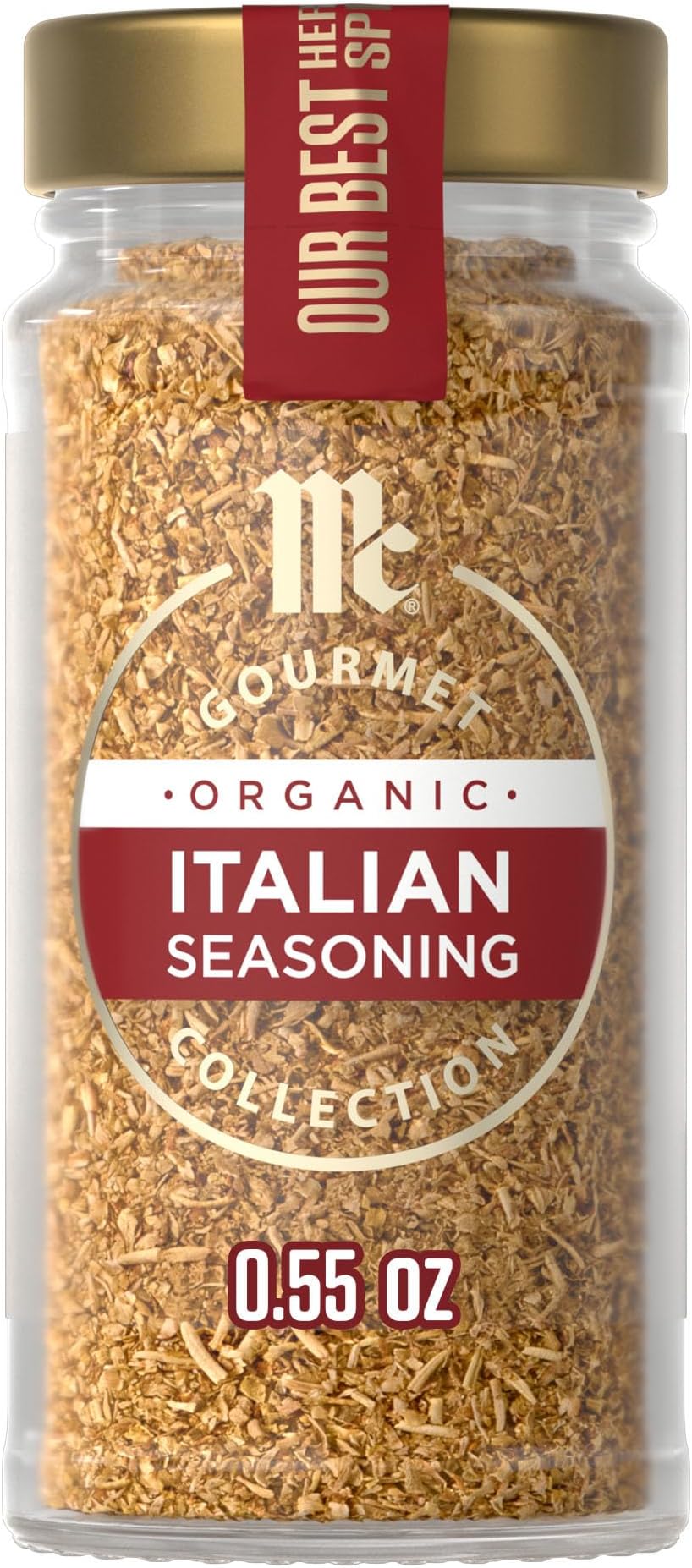 McCormick Gourmet Collection Italian Seasoning, Organic, Non GMO, Our Best Herbs & Spices, Aromatic Herbs, Elevate Chicken, Seafood, Pasta Sauces, Pizza, Italian Recipes & More, 0.55 oz​