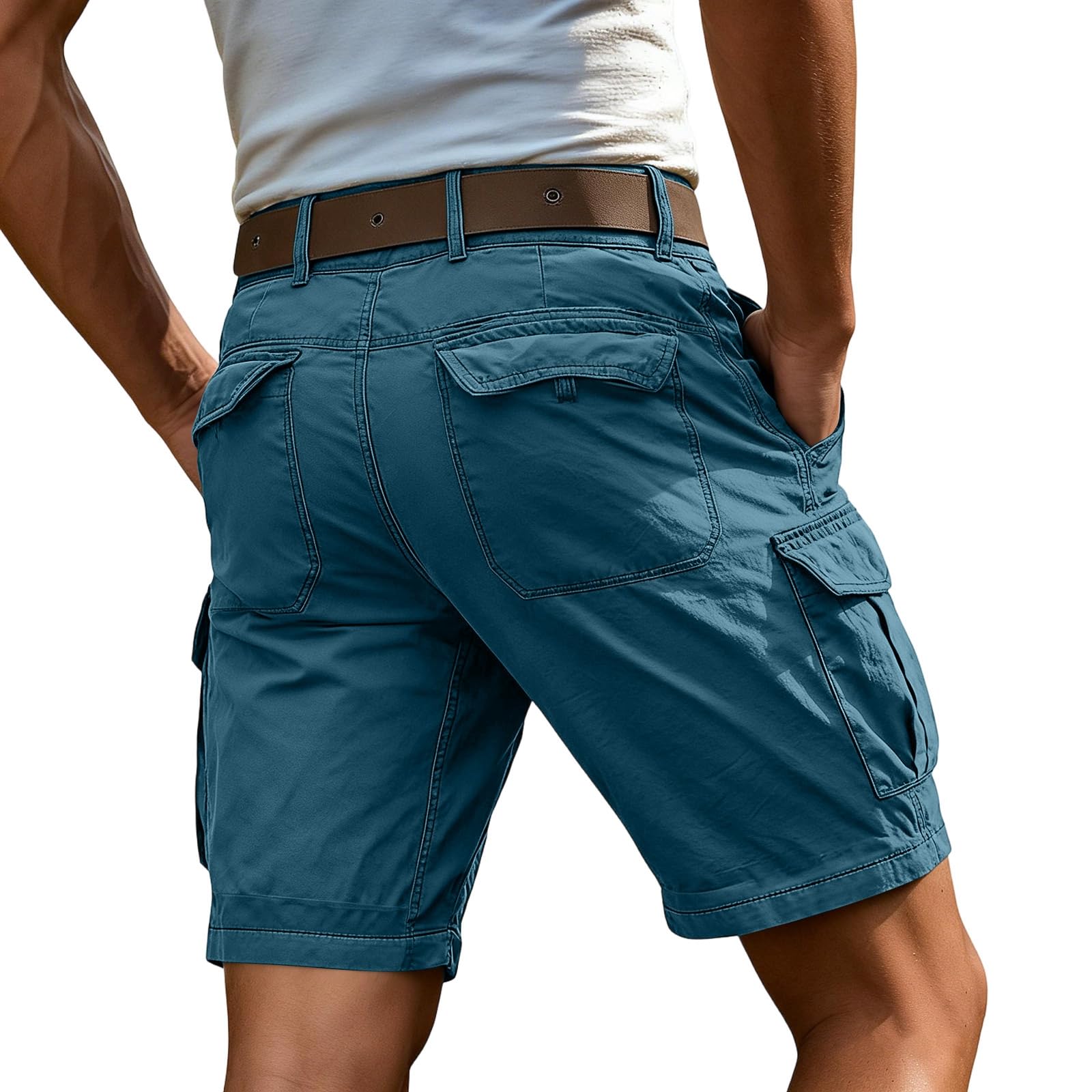 Bermudas Hombre Verano Montaña Casual Bolsillos Bermudas Senderismo Multibolsillos Trekking - 4
