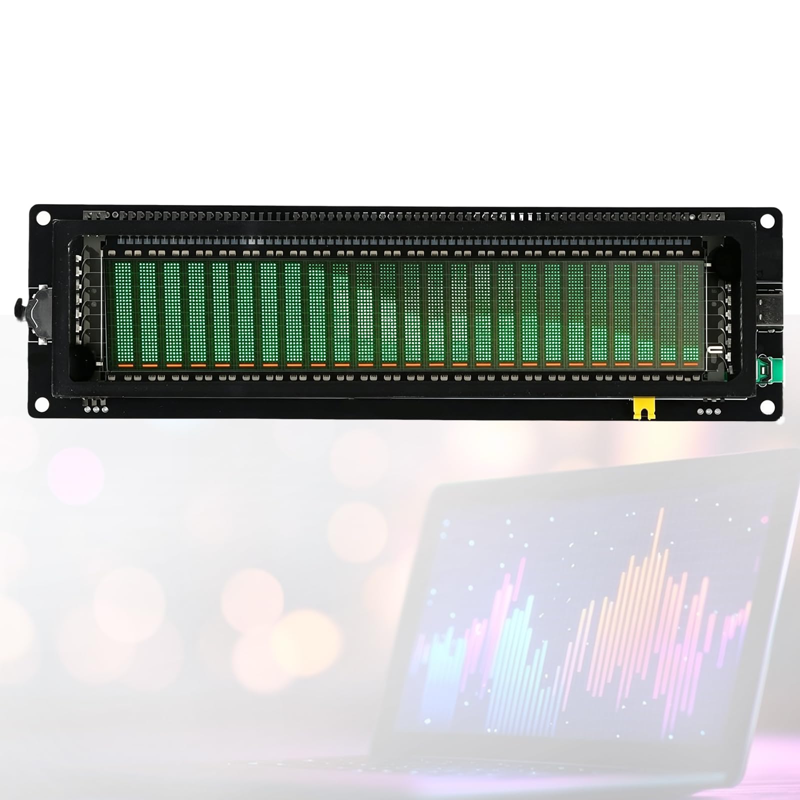 VILA SMO Audio Spectrum Analyzer, Vfd Screen Display Sound Level Meter, With Mic Pickup, 3.5mm Aux/mic Input, 300hz-20khz Frequency Range, Acrylic Construction, For Audio Enthusiasts