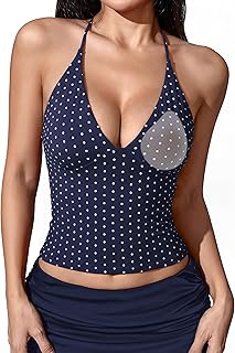 SUUKSESS Women Double Lined Halter Tank Top Summer Padded Going Out Tops Sleeveless Basic Shirts