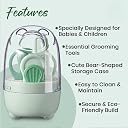 Nestlooms Baby Grooming Kit 4-in-1, Scissors, Nail Filer, Tweezer, Nail cutter, Safe & Gentle Care for Newborn, Infants and Toddlers, Travel-Friendly Cute Case, Manicure Kit and Pedicure kit for Newborn, Baby Shower Gift for Girls and Boys (Green) gallery image