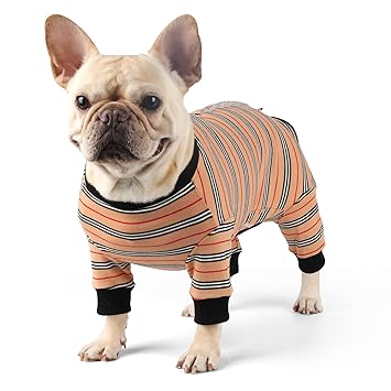 Pawcomon Dog Recovery Suit Abdominal Wounds Protector Medical Surgical Clothes Post-Operative Shirt After Surgery Wear Long Sleeve for Pet Brown M