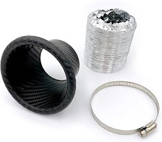 Meliore エアダクト エアインテークダクト エアクリーナ ドライカーボン 車 バンパー タイプ 吸気 排気 蛇腹 ホース カーボン 丸型 | エアインテーク,ダクト,エアーファンネル,ドライ,カーボン,風,アルミ,ファンネル,伸縮,ボンネット,汎用,カスタムパーツ,スカイライン,シルビア,シビック,GT-R,ランエボ,ロードスター,インプレッサ,RX-8,愛車をスポーツスタイルに！