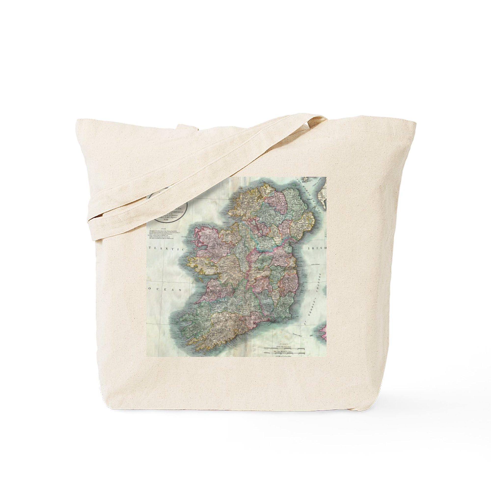 CafePress Vintage Map Of Ireland (1799) Tote Bag Natural Canvas Tote Bag, Reusable Shopping Bag