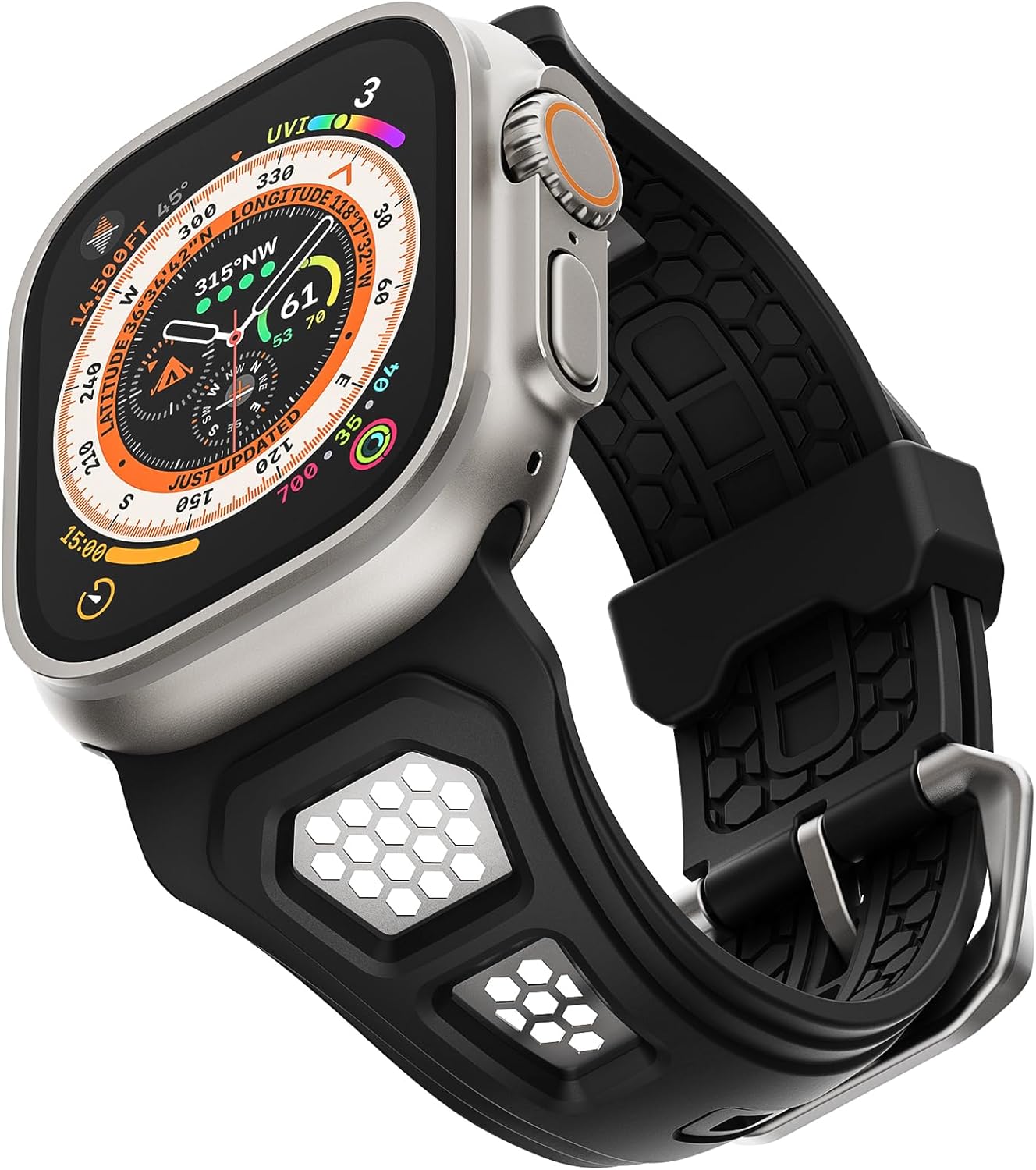 ULTIMAL Compatible with Apple Watch Band 42mm/44mm/45m/49mm/46mm, Metal Vent Design for iWatch Ultra Series 10 9 8 7 6 5 4 3 SE