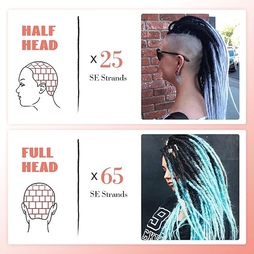 Miniatura 5 de 30 extensiones de rastas de 24 pulgadas, finas de un solo extremo de 0.2 in, extensiones de rastas de color rubio marrón, extensiones de rastas