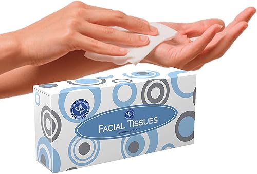 Miniatura 2 de Pañuelos faciales hogar y negocio Caja de 100 unidades estándar de papel de seda de 2 capas