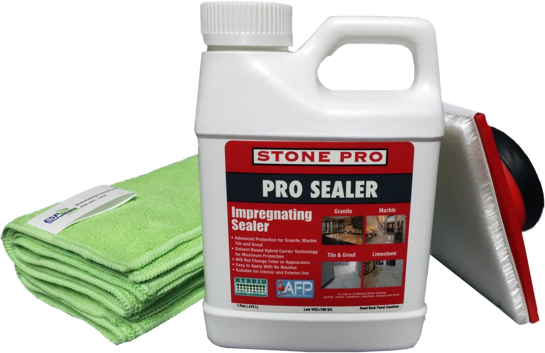 Granite and Marble Sealer KIT (Stone Pro Pro Seal, Microfiber Cloth, Applicator) (1 Pint)