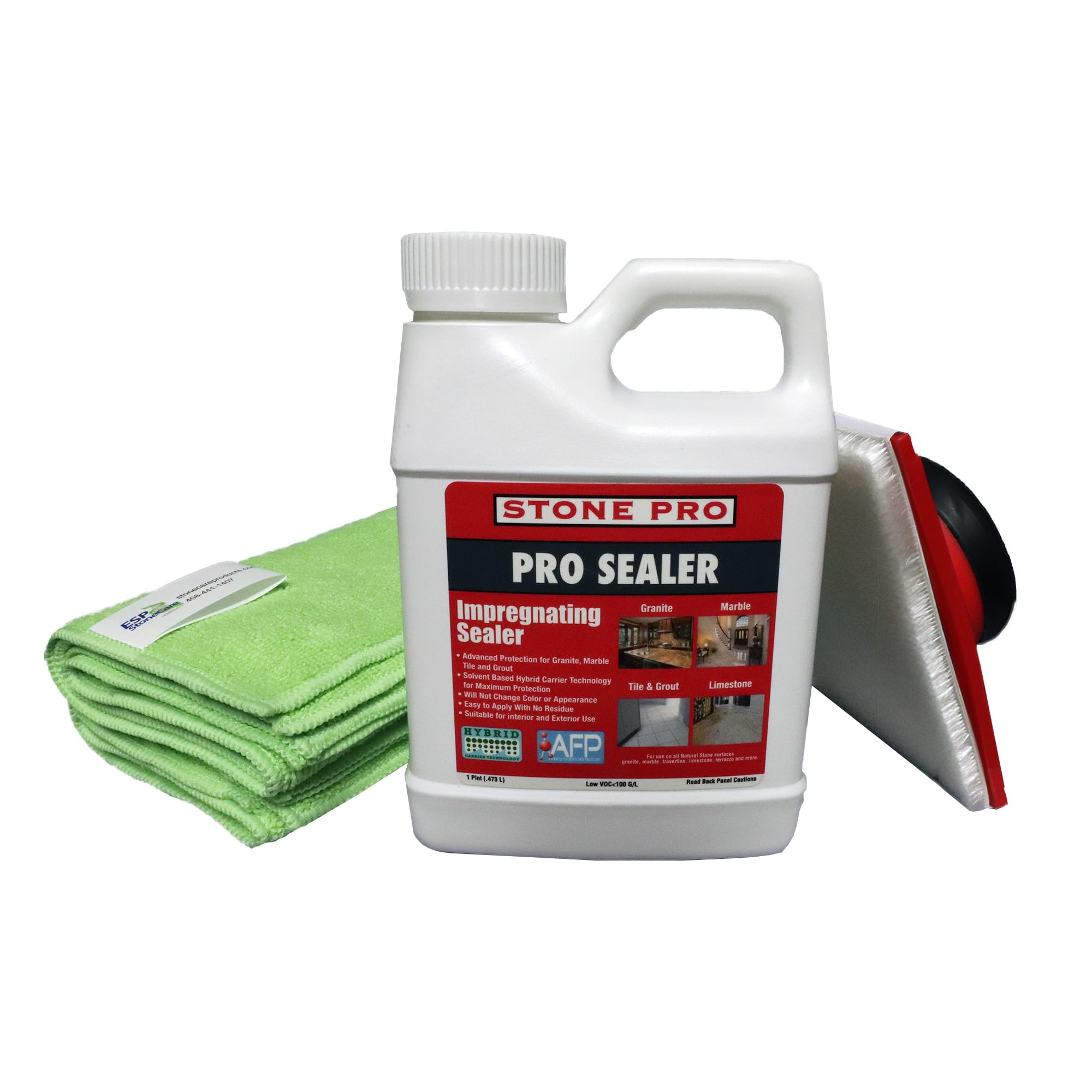 Granite and Marble Sealer KIT (Stone Pro Pro Seal, Microfiber Cloth, Applicator) (1 Pint)