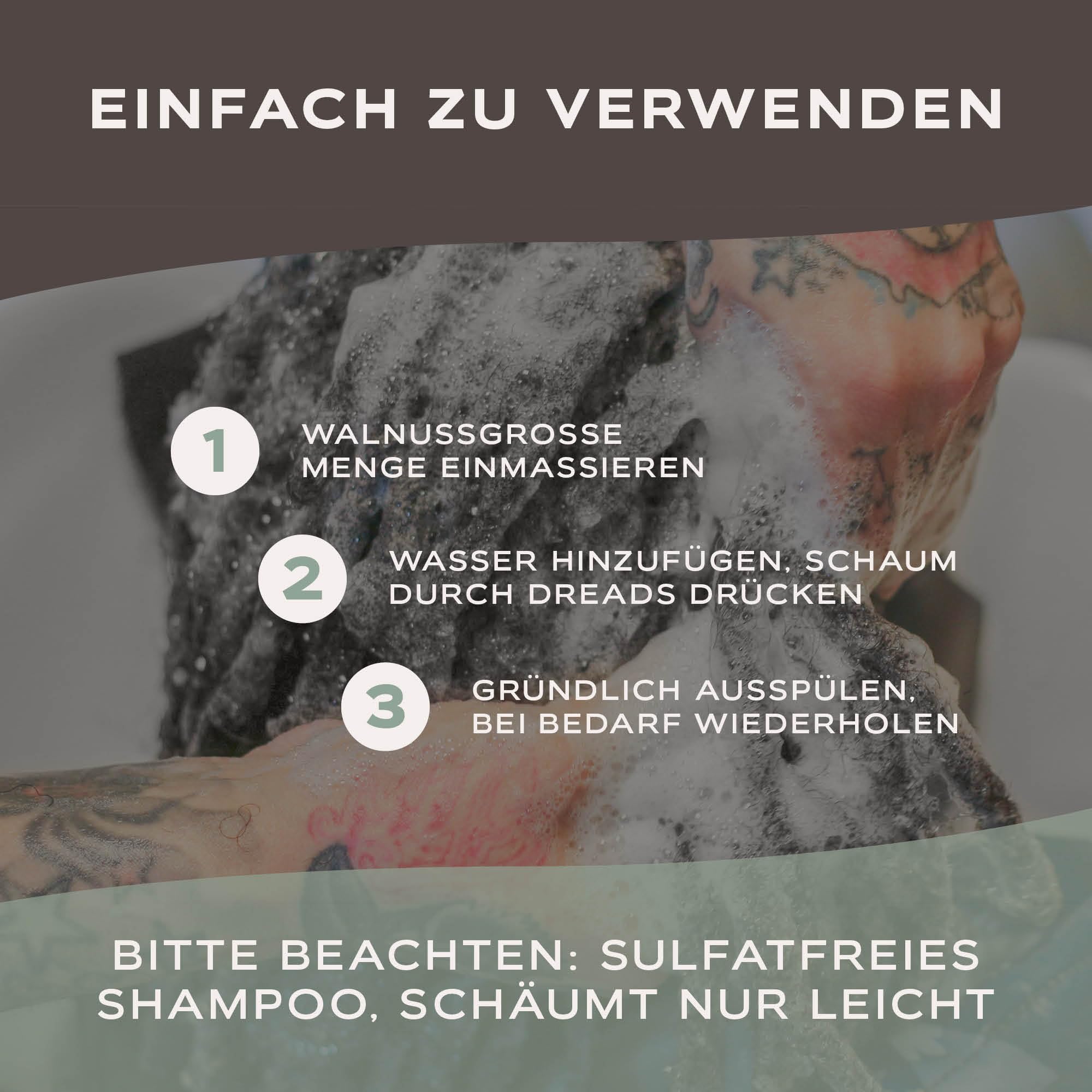 RAW ROOTs Herbal Cleanser 500ml - Herbal Essence Shampoo für Dreadlocks und natürliches und fettiges Haar - Shampoo ohne silikon sulfate und parabene