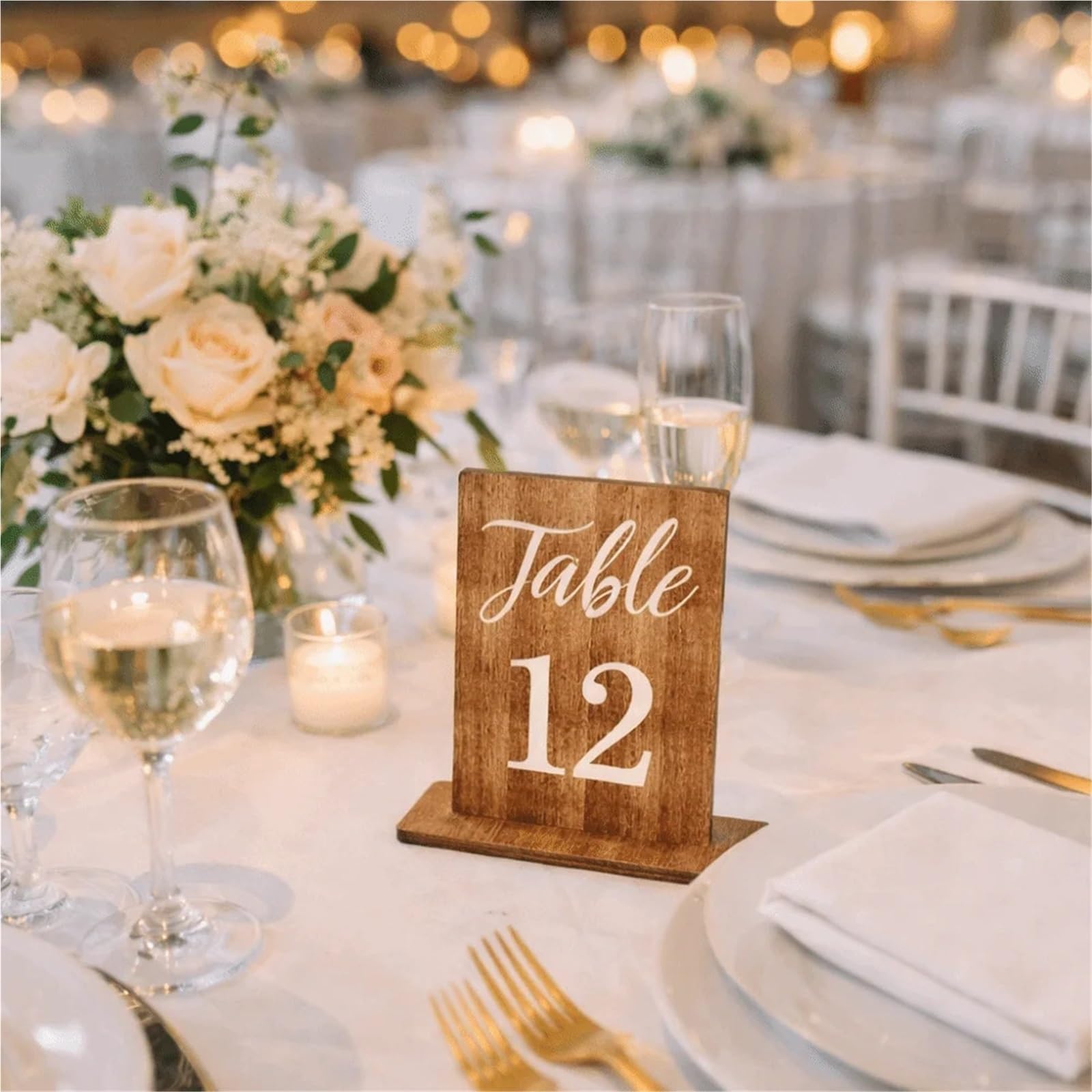 Decorazione for numeri da tavolo nuziali fronte-retro Per Ristoranti