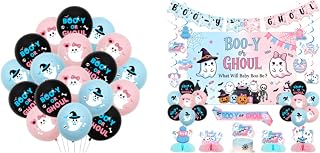 Boo-y or Ghoul Honeycomb Set & Balloons Gender Reveal Bundle