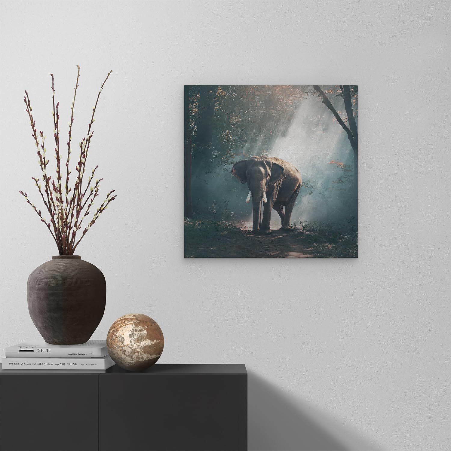 Artaza Cuadros Decoración Salón Modernos Elefante - 50x50 cm - Cuadros Decorativos Animales - Decoración Pared Bosque - Lienzos Naturaleza