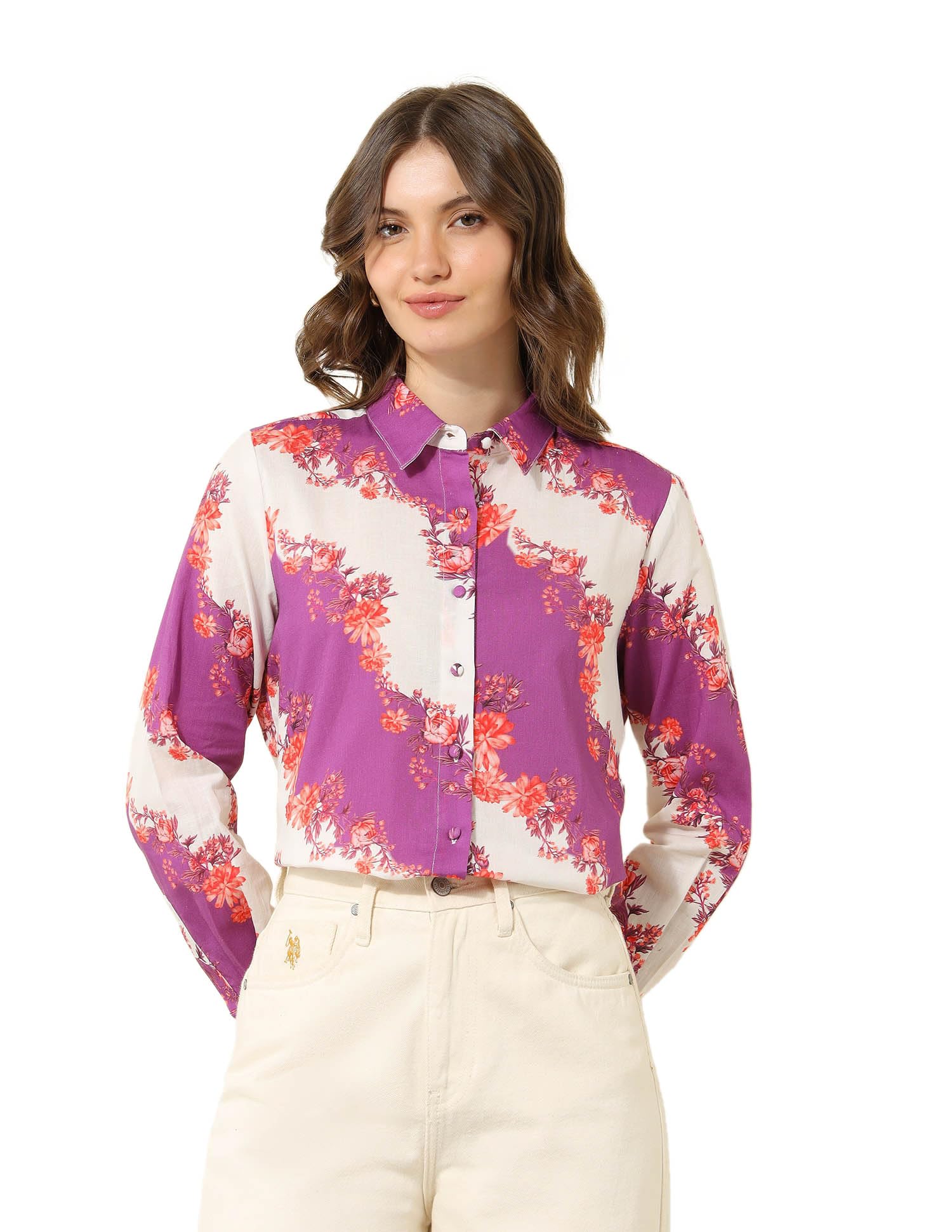 u.s. polo assn. Women's Floral Regular Fit Shirt-picture-12
