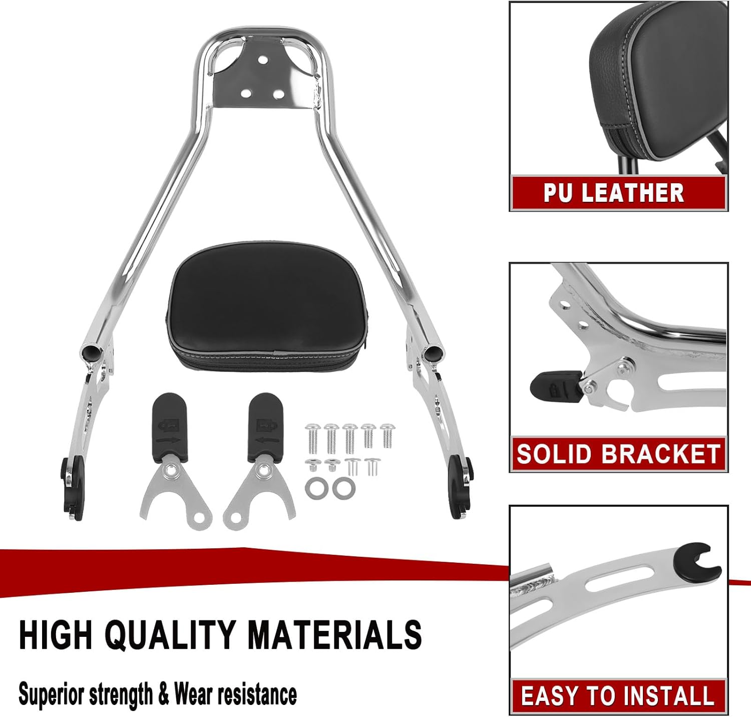 Detachable Upright Passenger Backetst Sissy Bar Luggage Rack Set Replacement for Indian Super Scout Bobber 2025