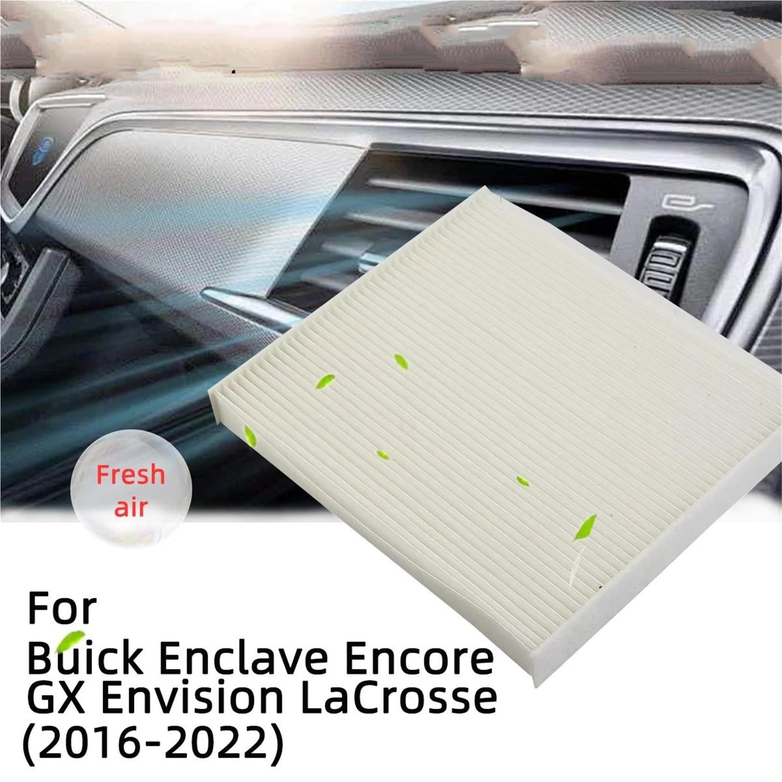 Filtre à air d'habitacle Filtre à air d'habitacle pour Buick Enclave Encore GX Envision LaCrosse, fibre de carbone CF11966 XC10191 CF183 PA10014 CF1259(2pcs,Enclave (2018-2020)