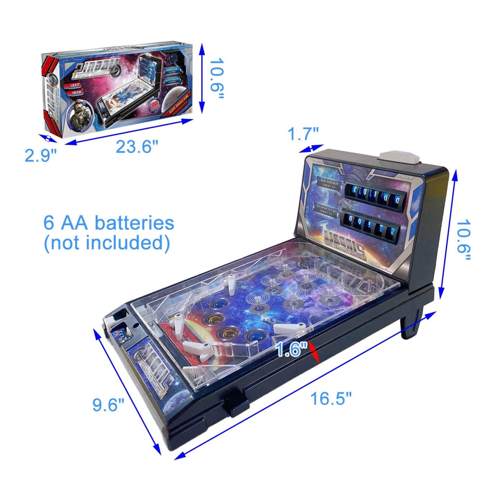Máquina de Pinball para Mesa Mini Máquina Arcade Retro con Luces y Sonido Arcade de Canicas de Escritorio Electrónico para Habitaciones o Pisos Pequeños