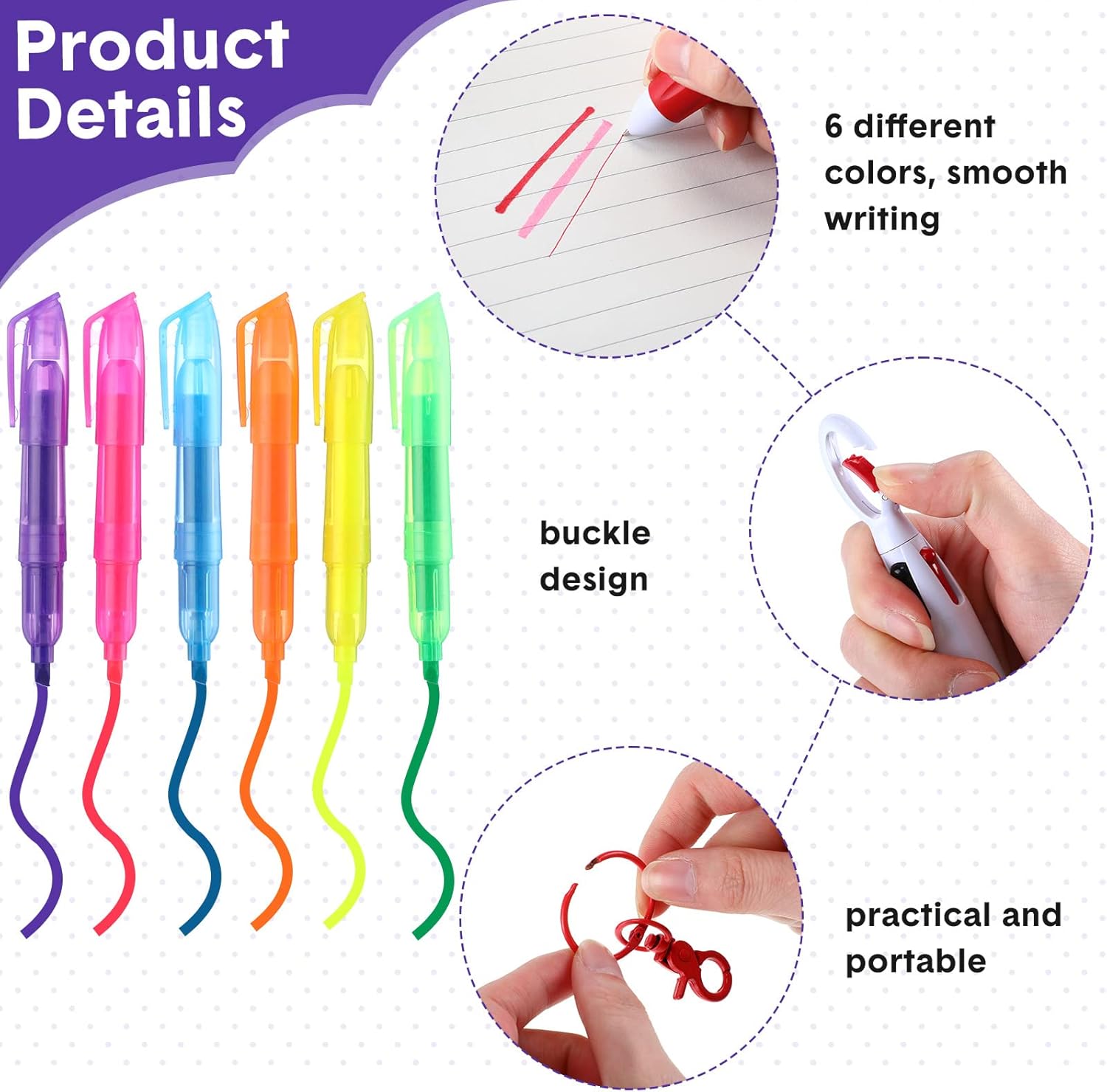 Yexiya 200 Pcs Nurse Pens Set for Badge Including Mini Highlighters Retractable Shuttle Pens Permanent Markers Badge Keychain Clip 4 in 1 for Hospital School Office Nursing Gift Bulk(Colorful)