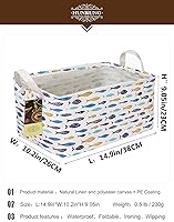 Vista 2 de HUNRUNG Cesta de Almacenamiento Rectangular de Lona Linda Organizadora para Juguetes de Mascotas/Niños, Libros, Ropa Perfecta para Habitaciones/Sala