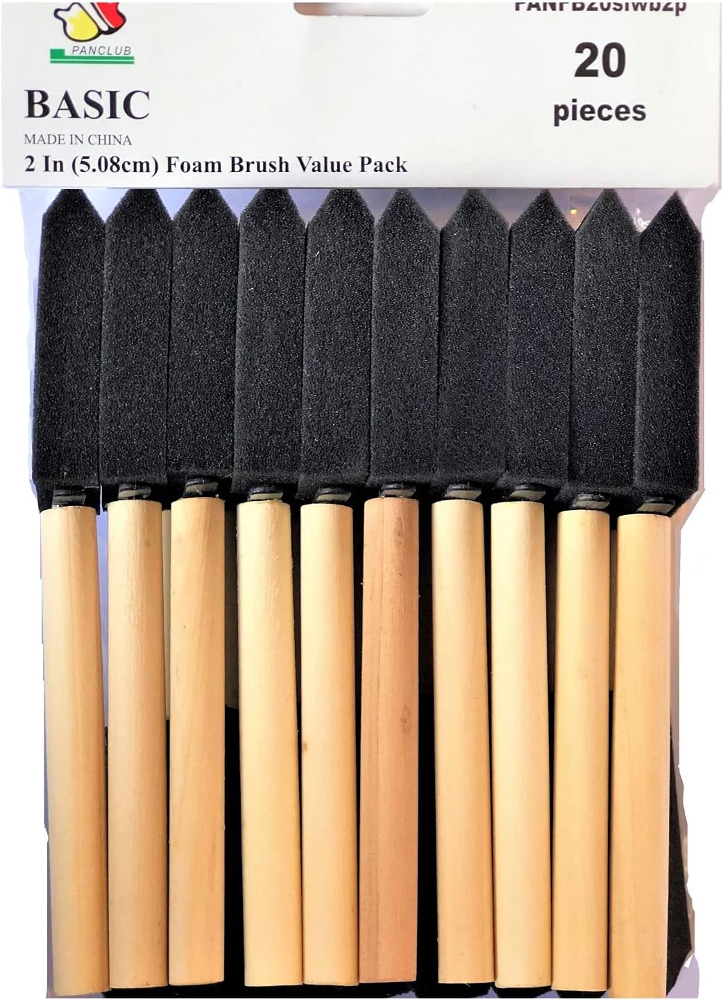 Foam Paint Brush Set 2 inch, Sponge Brush Paint 20 Pack with Wood Handles,Great for Art, Varnishes, Acrylics, Stains, Crafts