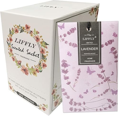 Miniatura 1 de LIFFLY 14 paquetes de sobres perfumados de lavanda para cajones y armarios