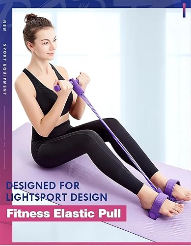 Miniatura 4 de 21 bandas de resistencia de fitness, 4 tubos de pedal de tobillo  2023 nueva cuerda elástica para piernas sentadas bandas de ejercicio con asas,