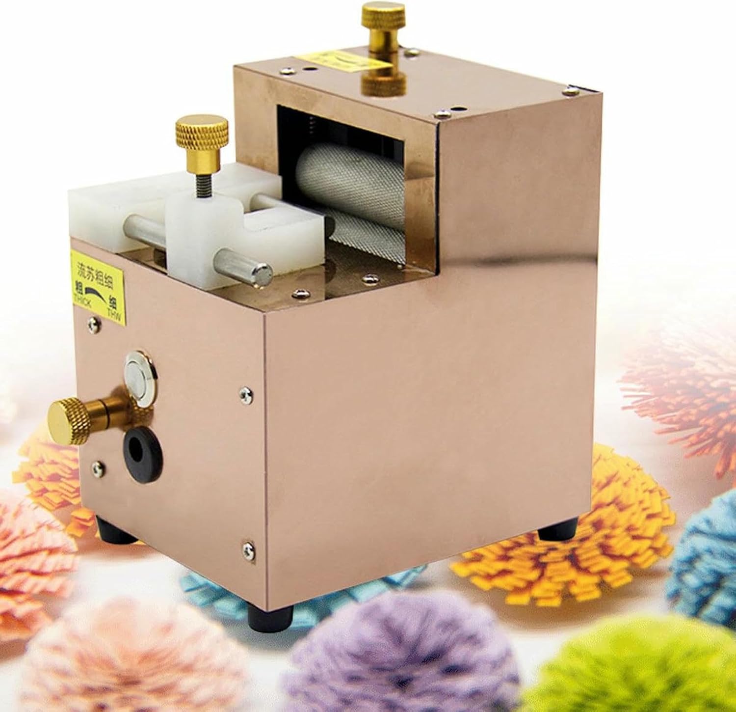 DIY Electric Paper Quilling Machine, Fringer Cutting Machine, Paper Art Tassel Rolling Tool,Rechargeable DIY Quilling Tassel Cutting Machine,Rosegold