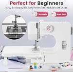 Machine à coudre, Mini Machines à coudre portatives avec 12 Types de mailles,Machine à coudre électrique pour débutants, Pédale à pied électrique à double usage, Idéal pour les vêtements, les cases d'oreillers