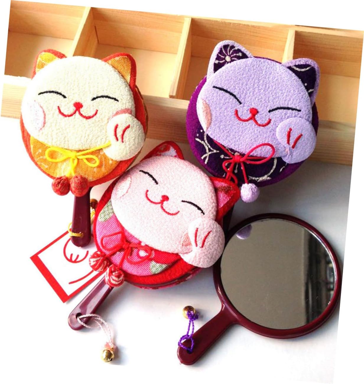 Portable Cartoon Handheld Makeup Mirror for Women Compact Simple Mirror with Handle Travel Friendly Fashion Vanity Accessory Gift Choice for Teens and Adults Random Color image 5