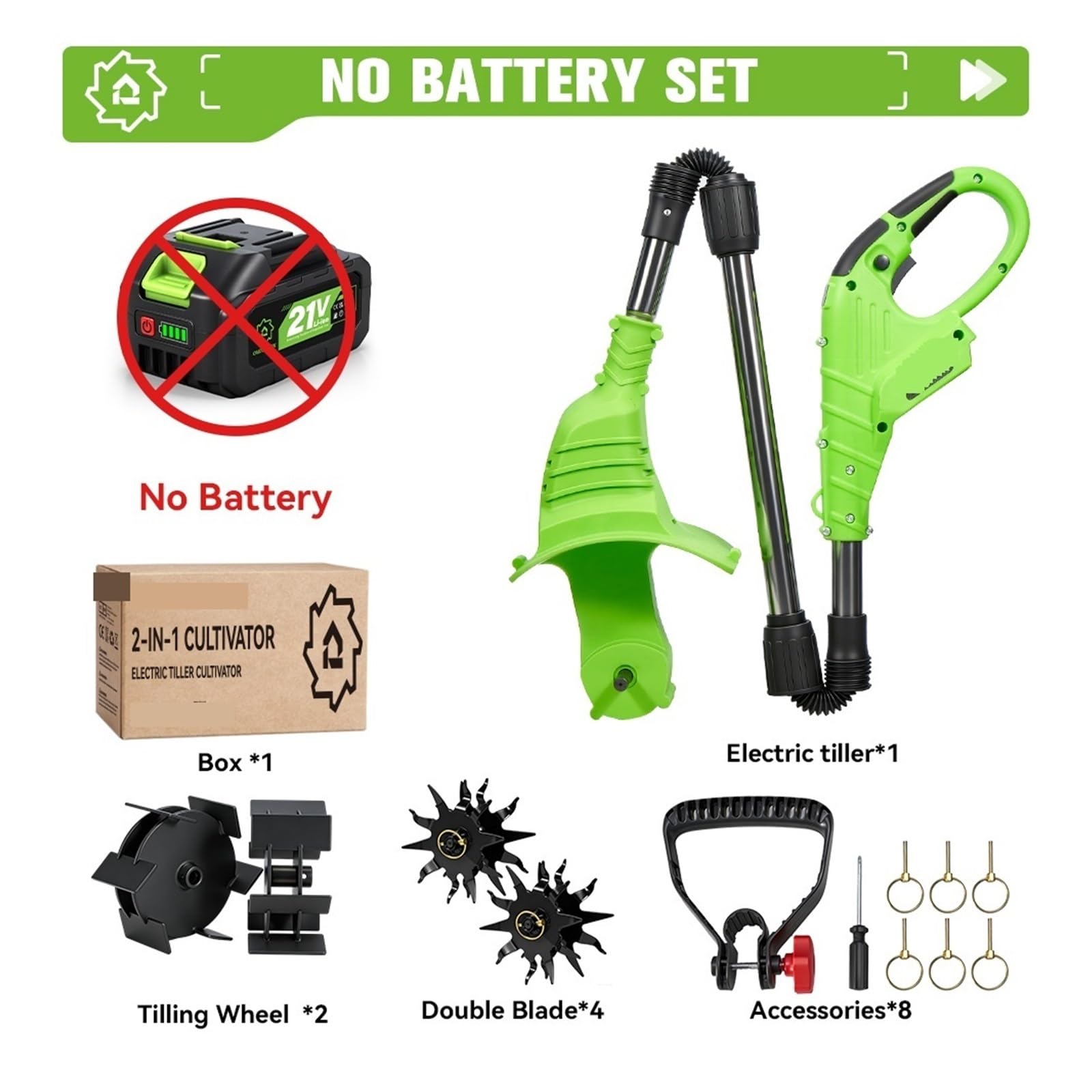 2w1 1200W Elektryczny Kultywator Bezprzewodowy 19CM Kosiarka Do Trawy Rototiller Wertykulator Elektronarzędzia Ogrodowe For18V Pin Baterii PotężNe Zadanie(Without Battery)