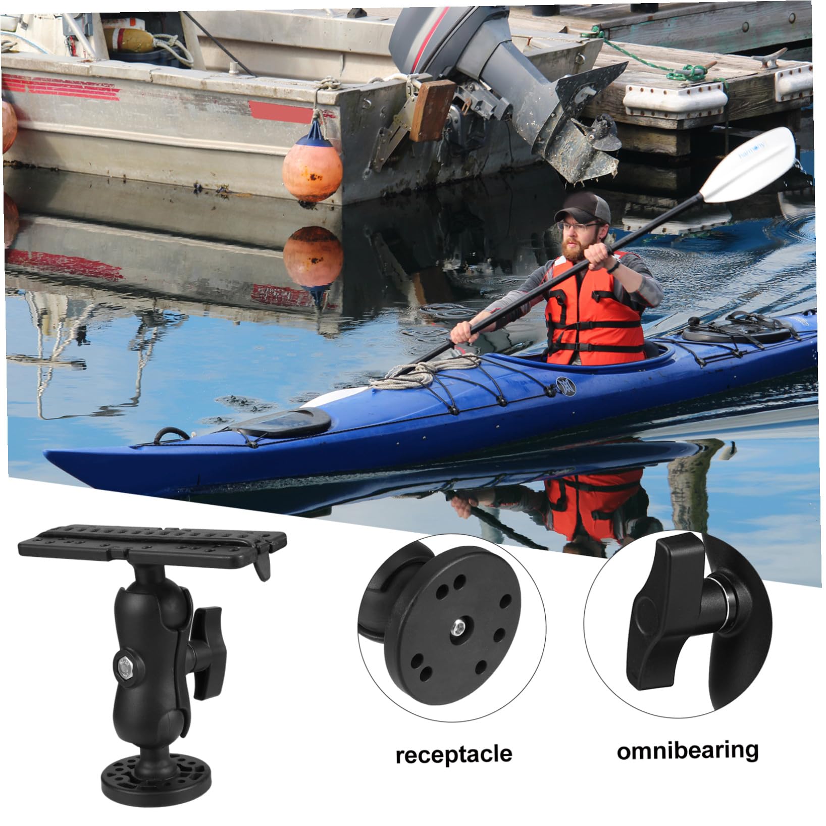 Fischfinderhalterung mit Kugelgelenk, Drehbar für Boot und Kajak