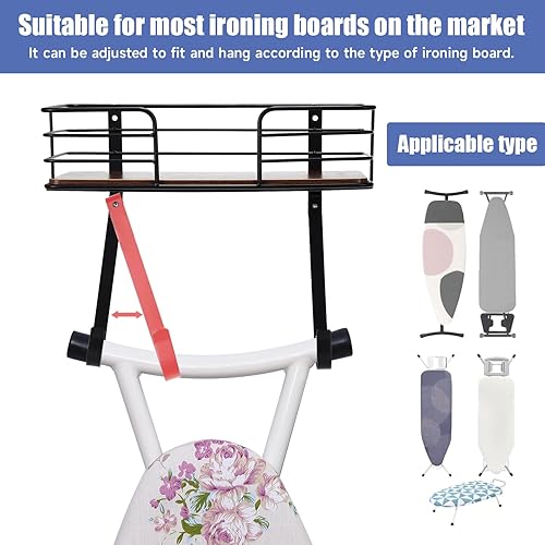 Miniatura 2 de Soporte para tabla de planchar para colgar en la pared, para colgar plancha y tabla de planchar, almacenamiento, decoración y organización para la