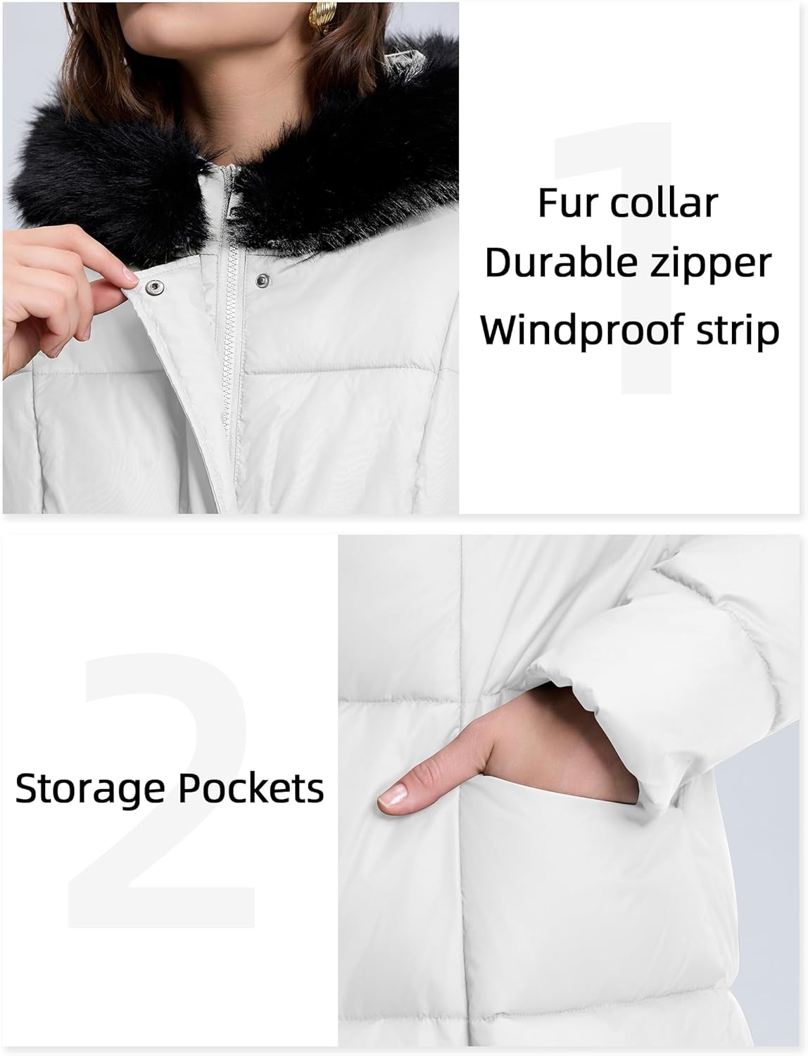 Fengbay Long Puffer Coat Women Down Jacket Parkas Waterproof Warm Long Winter Coats for Women With Hood - Image 5