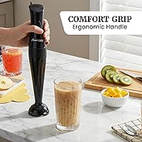 Vista 6 de Elite Gourmet EHB2425B Mezclador eléctrico de inmersión, picadora, batidora de mano con control de 1 toque, 150 vatios, negro