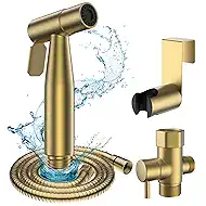 FREDI Bidet Sprayer for Toilet - Handheld Sprayer Kit, Adjustable Pressure, Stainless Steel, Easy to Install (Brushed Gold)