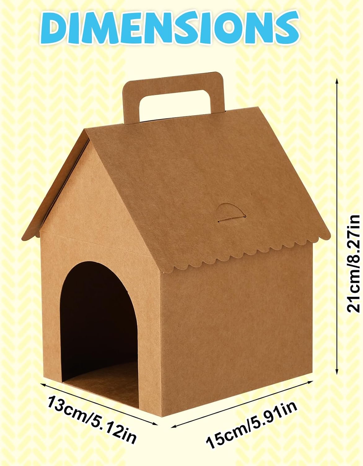 Goktvai 24pcs Large Dog Party Favors Boxes, DIY Adopt a Puppy Party Themed Boxes Foldable Dog Pet Gift Stuff for Birthday Decorations (Light Brown, Kraft Paper) image 2