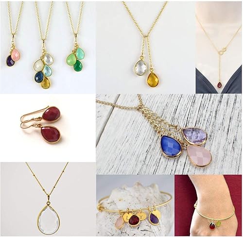 Miniatura 6 de Dijes de piedra natal para aretes, pulsera, collar, tobillera, llavero, cremallera, perlas, yoga, mala, joyería, suministros para hacer hallazgos