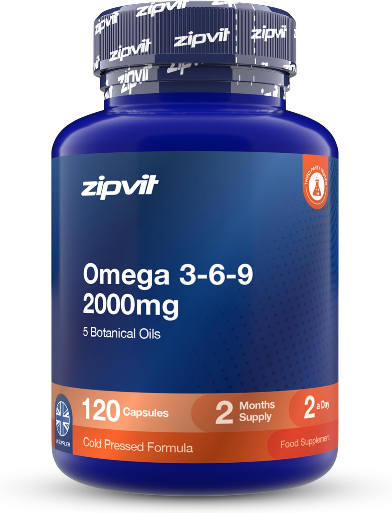 Omega 3 6 9 Capsules 2000mg - 120 Softgels - Cold Pressed | Contains GLA, LA, ALA & OA - Alternative to Fish Oil - Supports Maintenance of Normal Blood Cholesterol - 2 Months Supply