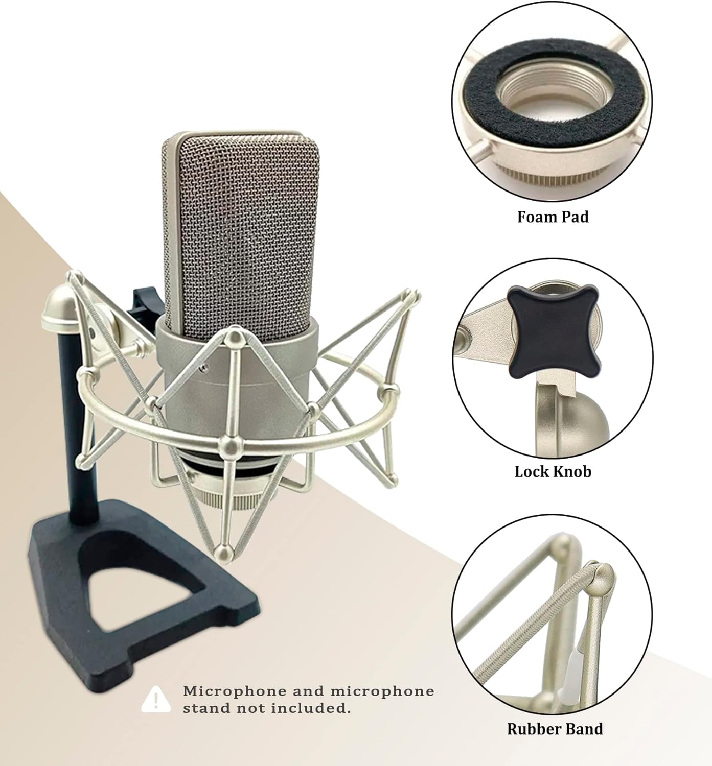 TLM 103 Shock Mount - Microphone Mount Compatible for Neumann TLM 103 M147 Condenser Mic by SUUNTOK,Silver Champagne Compatible with TLM 103