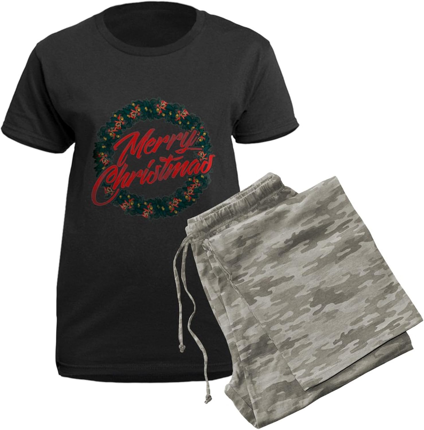 CafePress Merry Christmas Women's Dark Pajamas Womens Novelty PJ Sleepwear