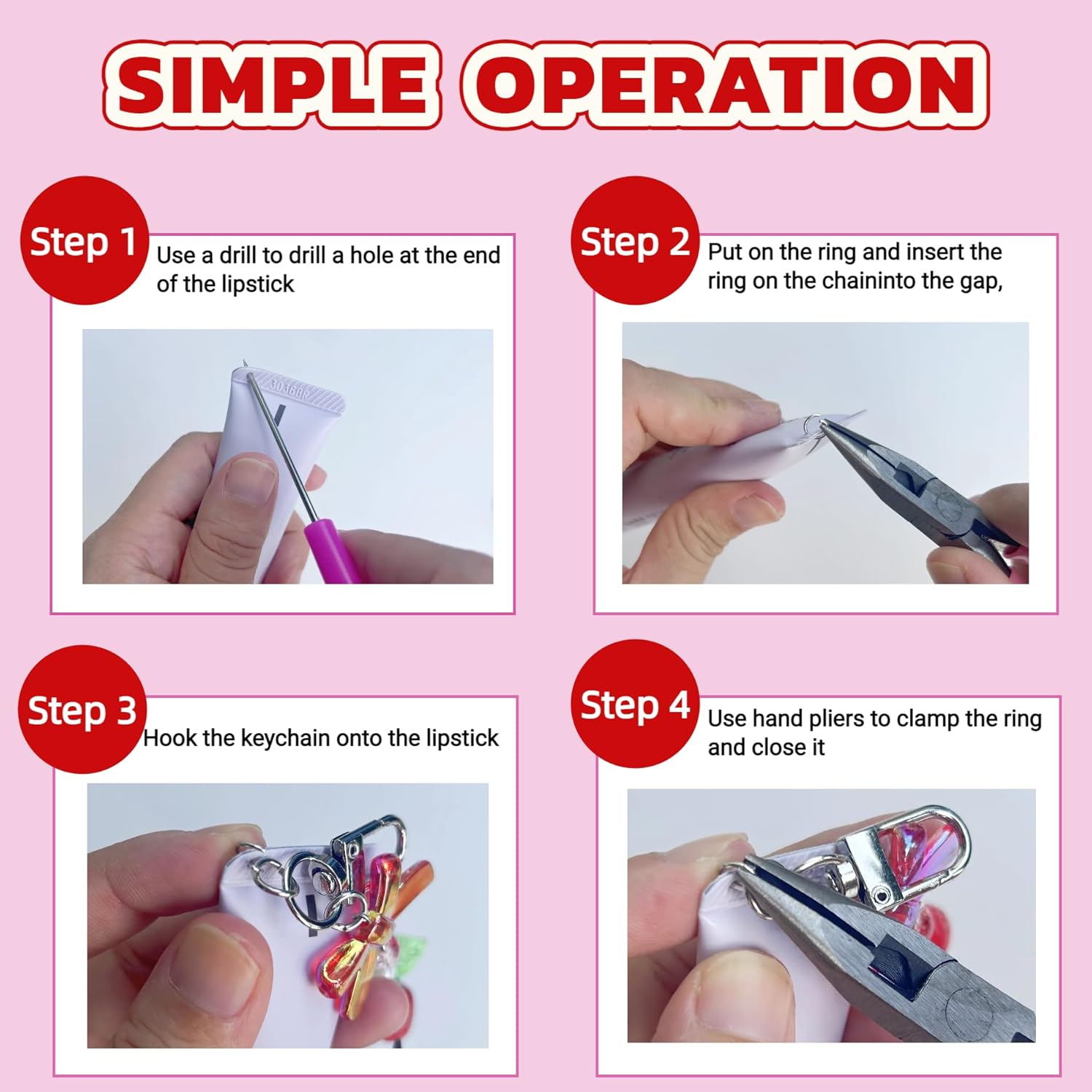 12 Pack Finished Lip Gloss Keychain Holders for Women – Cute Lip Balm Keychain Bulk with Charms, Heart shape,Strawberry Butterfly Bow Design, Lip Gloss Holder Keychain for Purse or Keys Accessories - Image 5